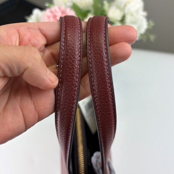 Coach CJ806 Polished Leather Carter Carryall 28 in Wine - Picture 11 of 11